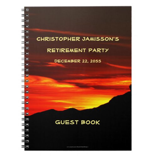Retirement Party Guest Book Kolob Sunset Spiral Notebook