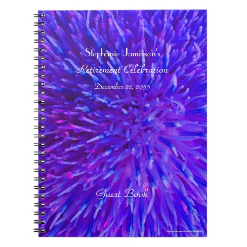 Retirement Party Guest Book Purple Abstract Floral