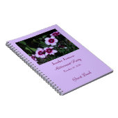 Retirement Party Guest Book, Purple Flowers Notebook (Right Side)