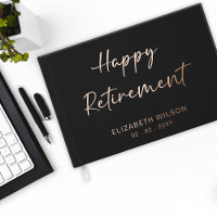 Retirement Party, Happy Retirement Leaving Party Foil Guest Book