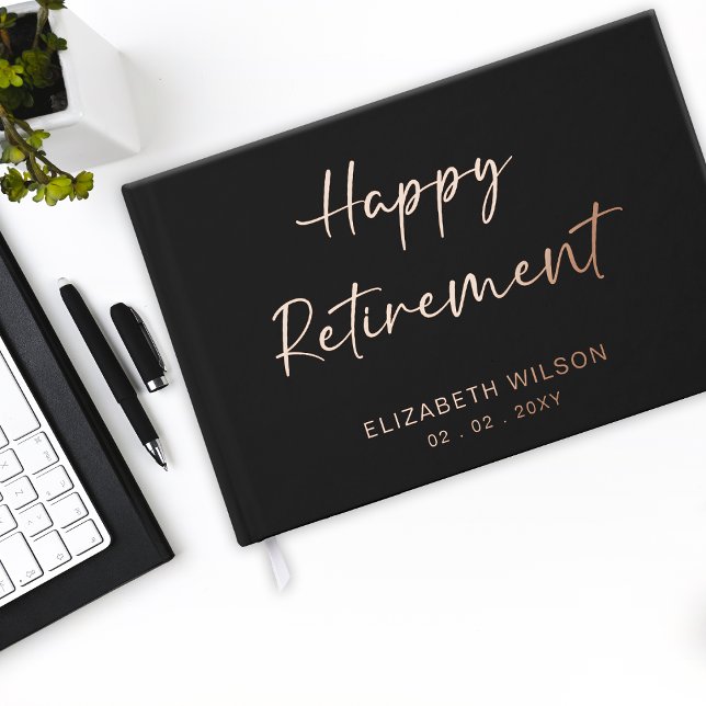 Retirement Party, Happy Retirement Leaving Party  Foil Guest Book (Retirement Party, Happy Retirement Leaving Party Guest Book)