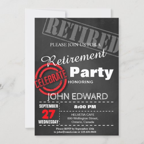 RETIREMENT PARTY INVITATION