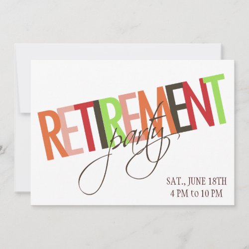 RETIREMENT party invitation