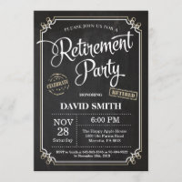 Retirement Party Invitation Card Chalkboard