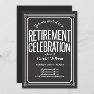 Retirement Party invitation, chalkboard background Invitation