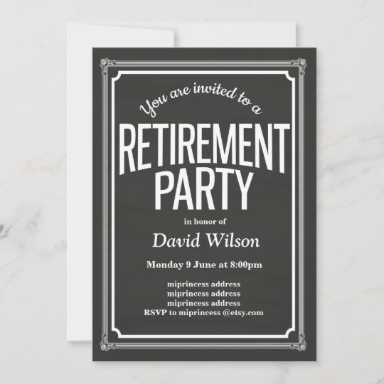 Retirement Party invitation, chalkboard background Invitation | Zazzle.com