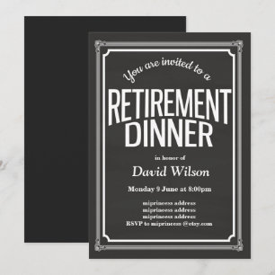 Retirement Party invitation, chalkboard background Invitation