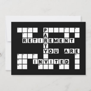 RETIREMENT PARTY INVITATION - CROSSWORD PUZZLE