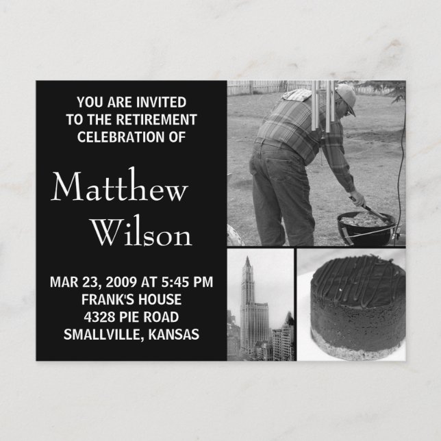 Retirement Party Invitation Customizable Photo (Front)