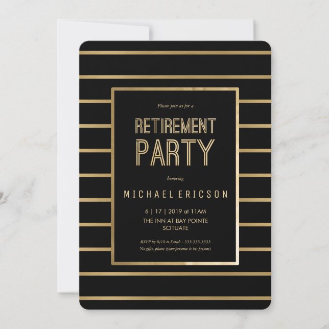 Retirement Party Invitation - Customize, Classy (Front)