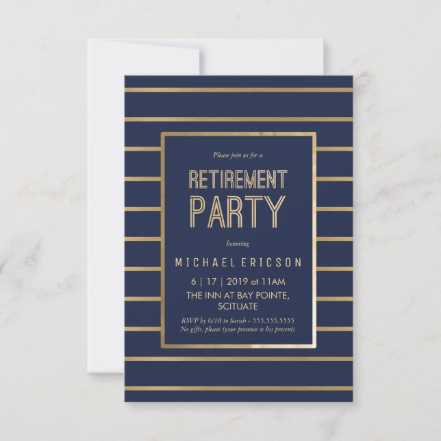 Retirement Party Invitation - Customize, Classy (Front)