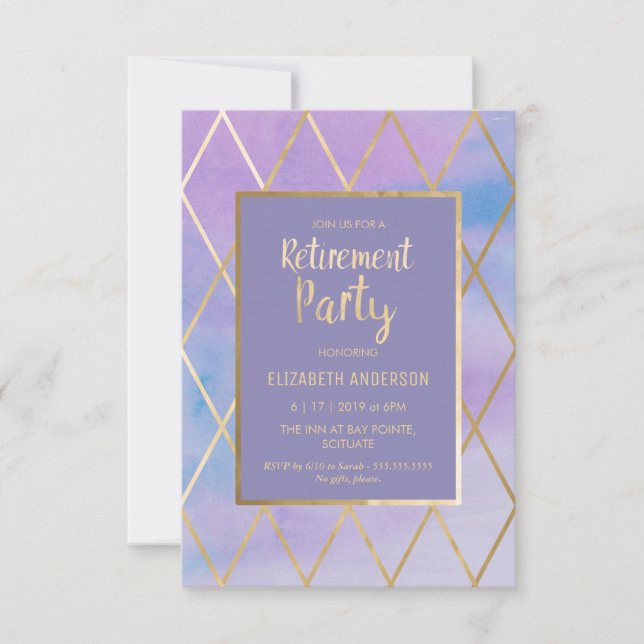 Retirement Party Invitation - Customize, Trendy (Front)