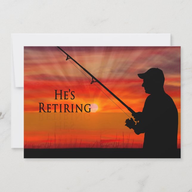 RETIREMENT PARTY INVITATION - FISHING SUNSET (Front)