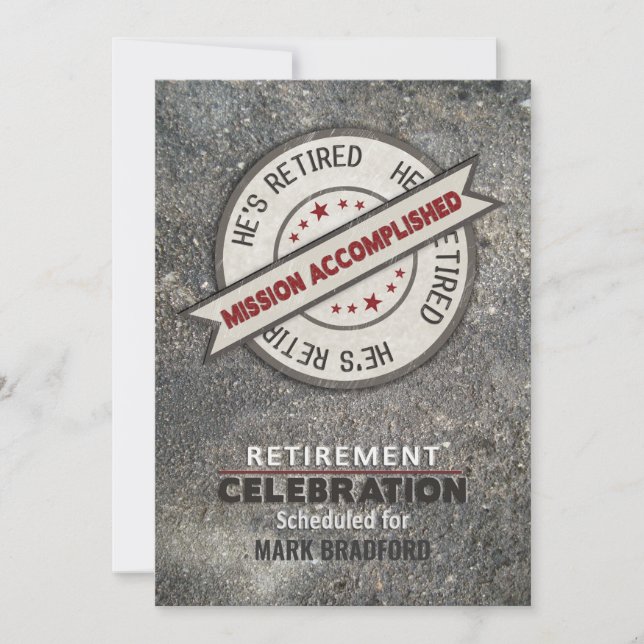 Retirement Party Invitation, Mission Accomplished, Invitation (Front)