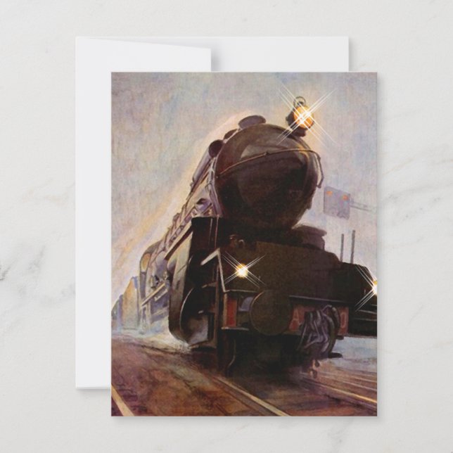 RETIREMENT PARTY INVITATION ~ MISTY EVENING TRAIN! (Front)