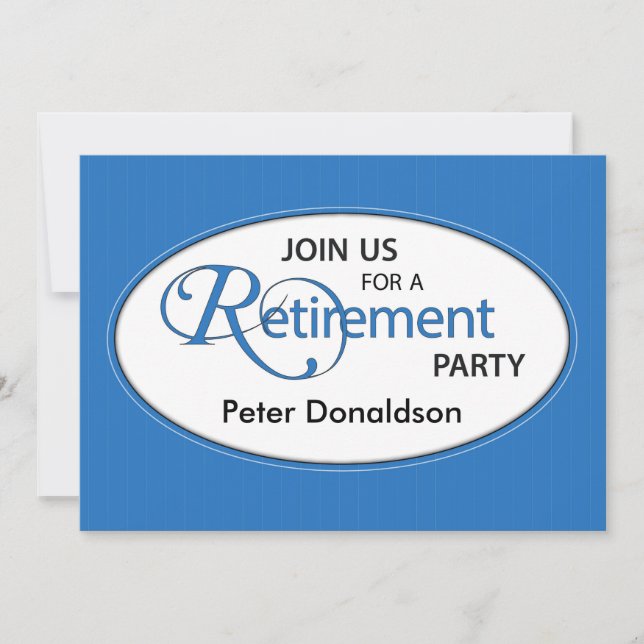 Retirement Party Invitation Personalize Name, Eleg (Front)