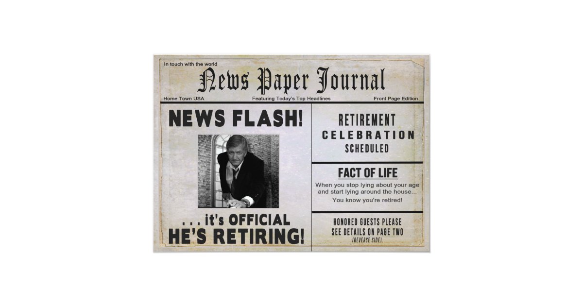 Retirement Party Invitation PHOTO INSERT/ News