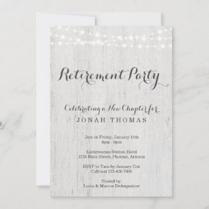 Retirement Party Invitation - Rustic Wood