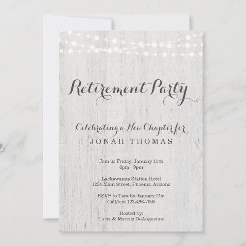 Retirement Party Invitation _ Rustic Wood