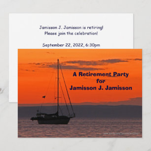 Retirement Party Invitation Sailboat at Sunset