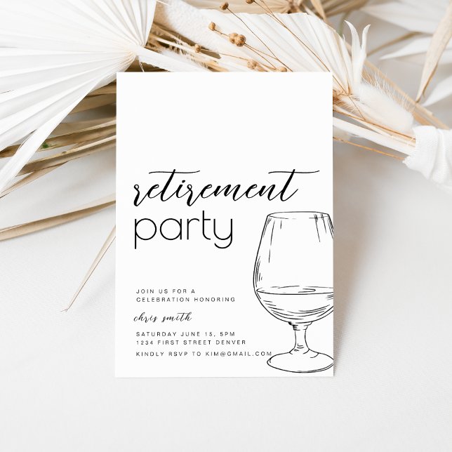 Retirement Party Invitation Template with Drink (Creator Uploaded)