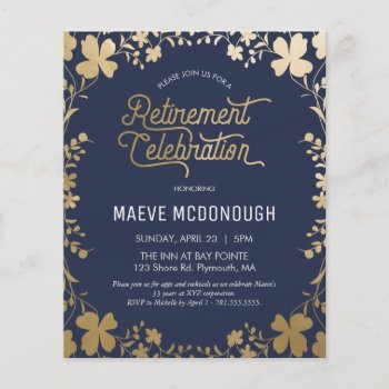 Retirement Party Invitation  Vintage Clover Invite Flyer by GrandviewGraphics at Zazzle