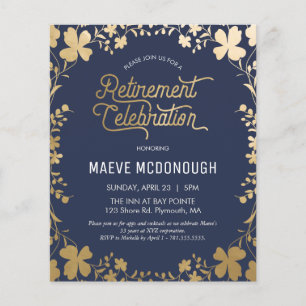 Retirement Party Invitation, Vintage Clover Invite Flyer