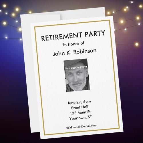 Retirement Party Invitation with custom photo