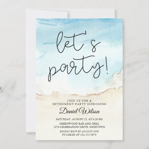 Retirement Party Invitations Blue Ocean