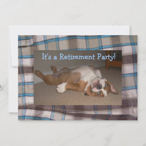 Retirement Party invitations English Bulldog