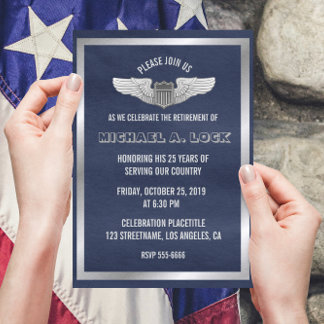 Retirement Party Invitations for Air Force Pilot