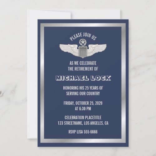 Retirement Party Invitations for Air Force Pilot