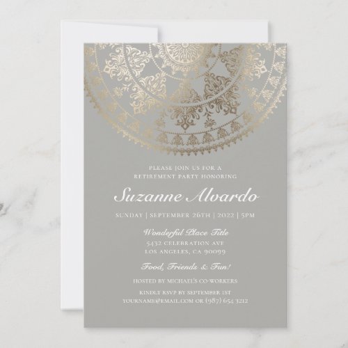 Retirement Party Invitations Gold Foil