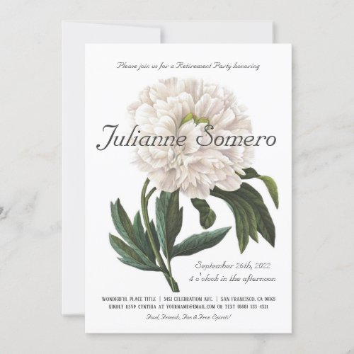 Retirement Party Invitations  Vintage Botanical