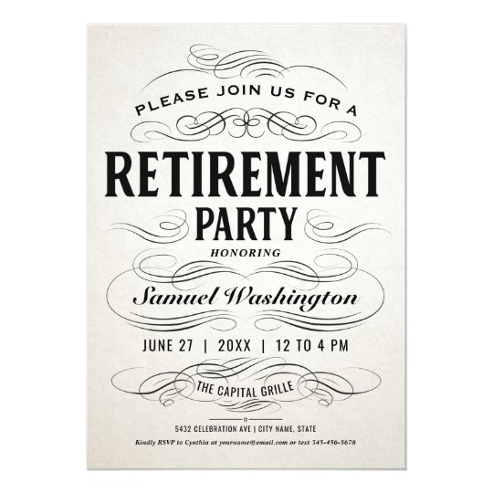 retirement party invitations vintage