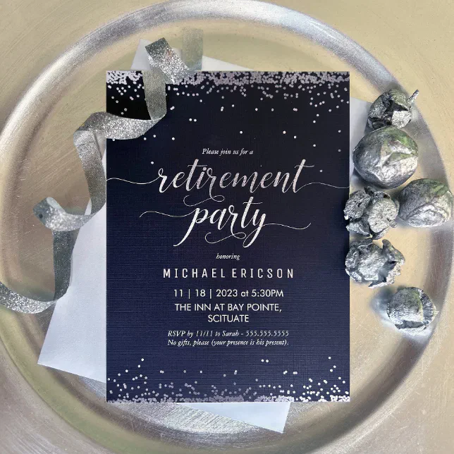 Retirement Party Invite, Elegant Celebration Invitation | Zazzle