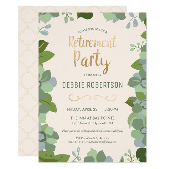 Retirement Party Invite, Elegant Floral Garden Invitation | Zazzle.com