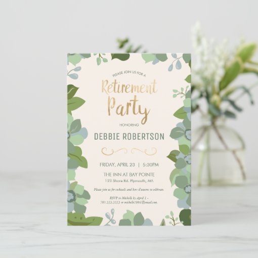 Retirement Party Invite, Elegant Floral Garden Invitation | Zazzle