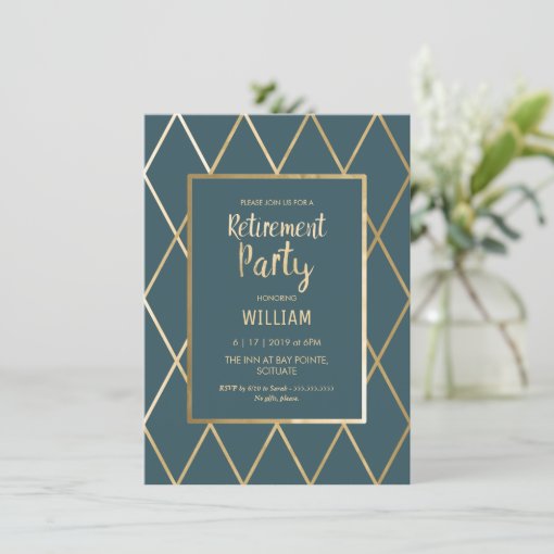 Retirement Party Invite - Gold Elegant, Simple | Zazzle