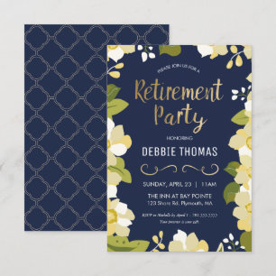 Retirement Party Invite, Small, Customize w/ Gold Invitation