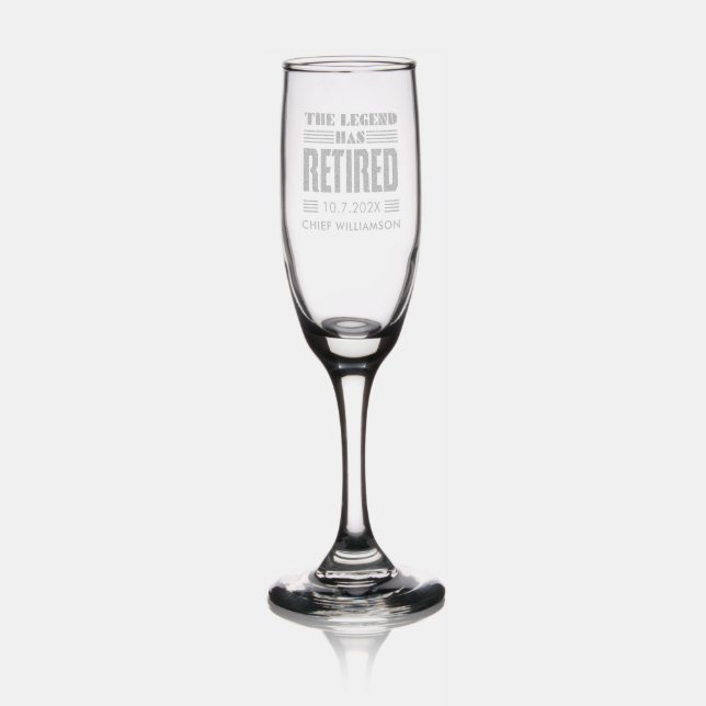 Retirement Party Keepsake Coworker Personalized Champagne Flute (Glassware)