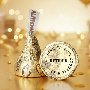 Retirement Party Kiss the 9 to 5 Goodbye Gold Hershey®'s Kisses®