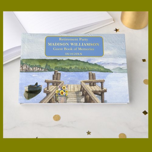 Retirement Party Lake Dock Real Gold Foil 