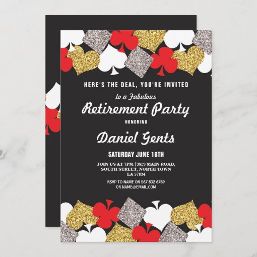 Retirement Party Las Vegas Casino Royale Invite | Zazzle