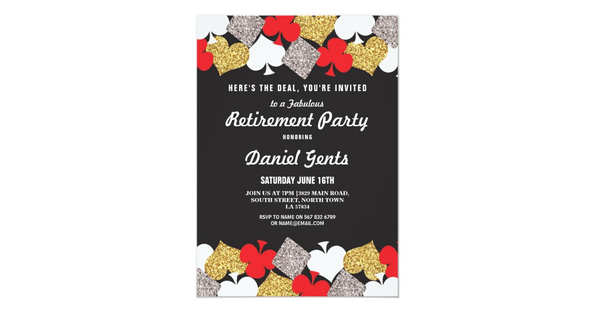 Retirement Party Las Vegas Casino Royale Invite | Zazzle.com