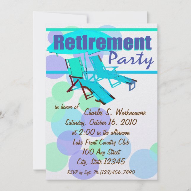 Retirement Party/ Lounge Chairs Invitation (Front)