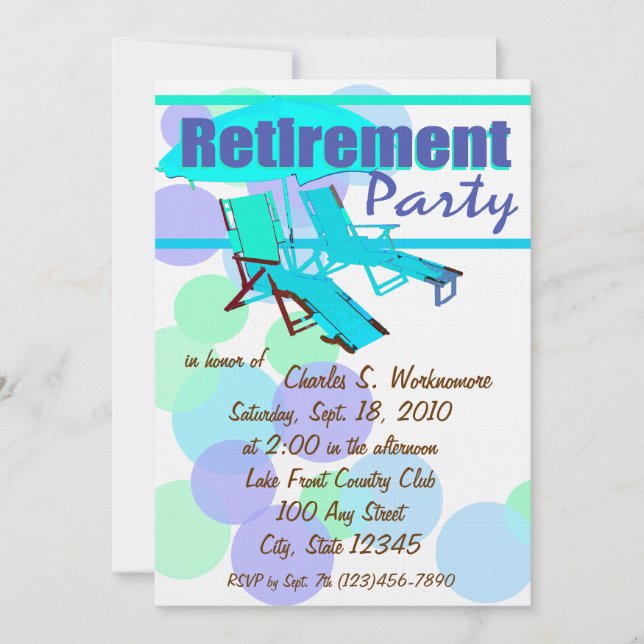 Retirement Party/ Lounge Chairs Invitation (Front)