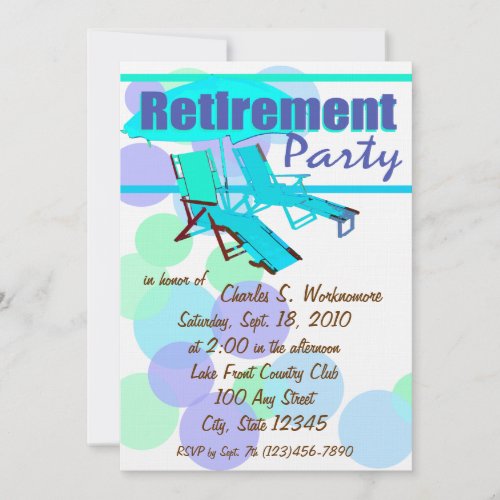 Retirement Party/ Lounge Chairs Custom Invites