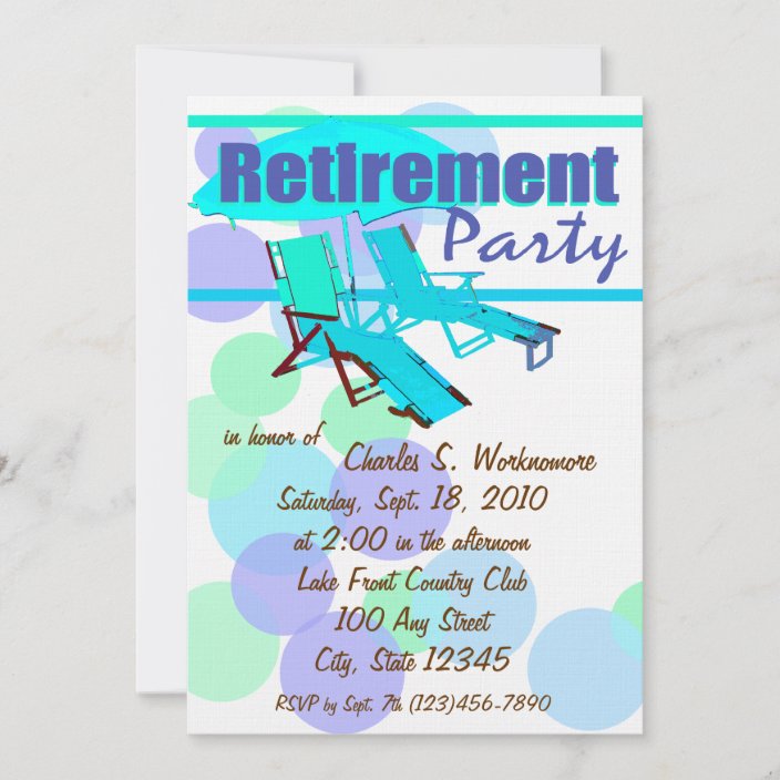 Retirement Party/ Lounge Chairs Invitation | Zazzle.com