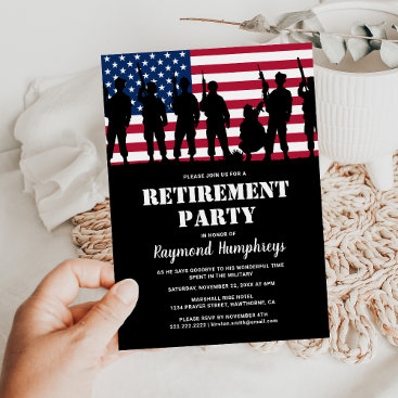 Retirement Party | Military Soldier Flag Invitation